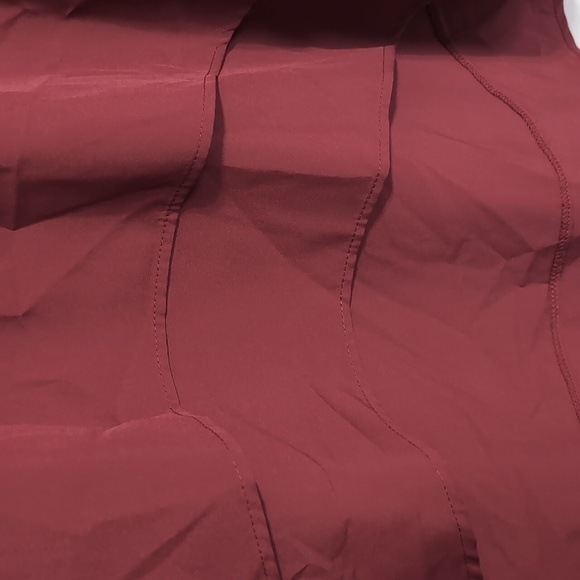 Zanzea Burgundy High Low Long Puff Sleeve Tunic Top Size Large New with Tags - Picture 5 of 5